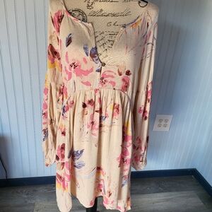 Billabong Floral Dress - Cream and Pink